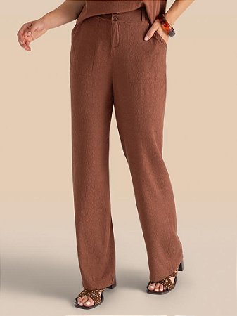 Calça Imensidão Texturizada Semi Wide