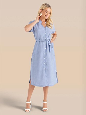 Vestido Iluminar Japonesa Chemise Listrado