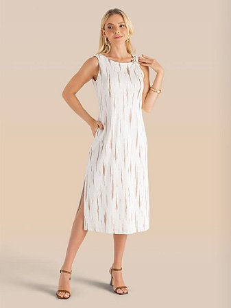 Vestido Plenitude Sm Tubo Midi Assimetria