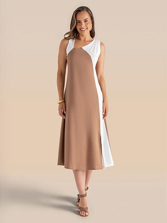 Vestido Plenitude Sm Bicolor Assimetria
