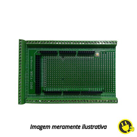 Placa Borne Shield Soldada para Arduino Mega