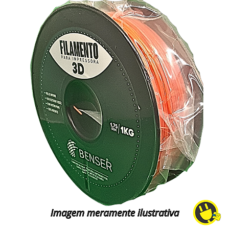 Filamento PET-G 1,75mm 1kg Laranja Para Impressora 3D - Benser