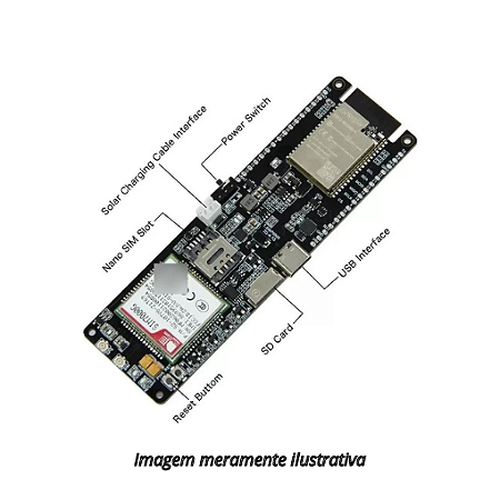 TTGO ESP32-Wrover-E Lilygo T-SIM7000G com Suporte de Bateria, ESP32 GPS GSM Wifi Bluetooth