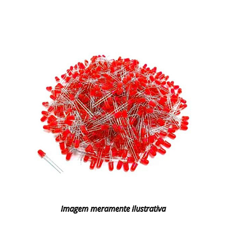 Kit Leds Difuso Vermelho 5mm 100 Unidades