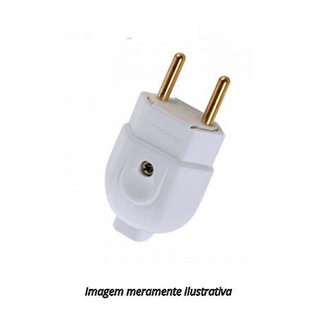 Plug de Tomada Macho 2 Pinos 10A 250V