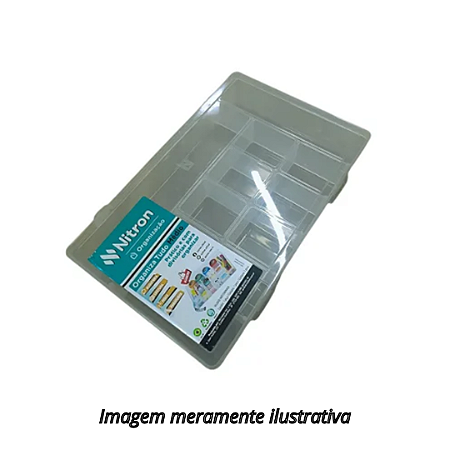 Caixa Organizadora 11 Divisórias Transparente 26,2cm X 17,5cmX 4,3cm