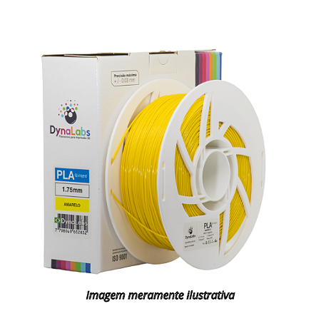 FIlamento PLA 1,75mm 1Kg Amarelo para Impressora 3D DynaLabs