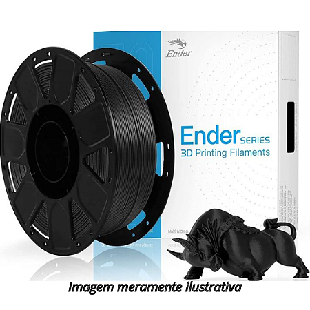 FIlamento PLA 1,75mm 1Kg Preto para Impressora 3D Creality Ender