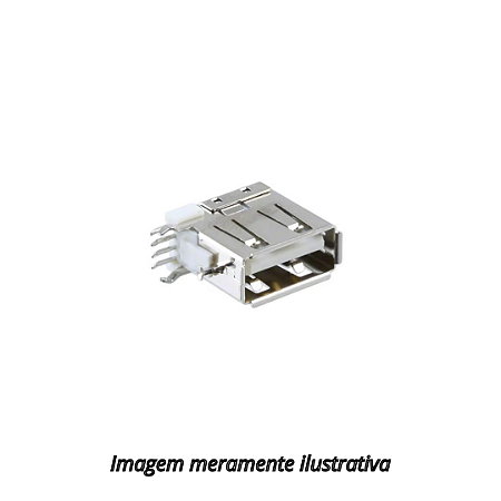 Conector USB Tipo A Fêmea Trava Vertical