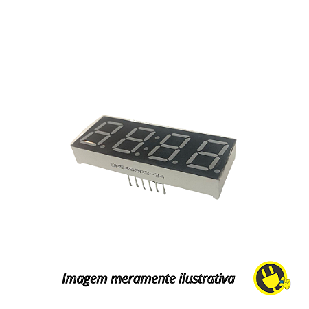 Display 7 Segmentos 4 Dígitos Clock Relógio Catodo Comum 0.56"