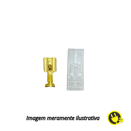 Terminal Fêmea 6,3mm Latão com Capa Isolante (Luva)