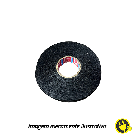 Fita Adesiva de Tecido Tesa 25mm x 19m Preto Liso