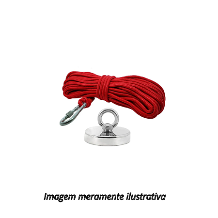 Imã Neodímio para Pesca Magnetica 94mm + Corda de Nylon