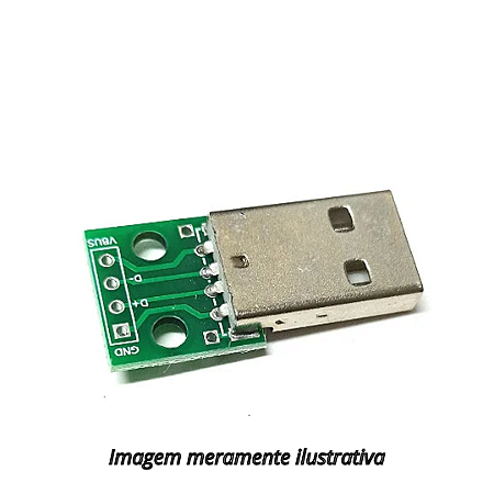 Módulo Adaptador Conector USB Macho 2.0 DIP