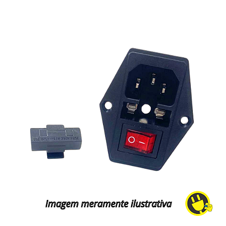 Tomada Fêmea Com Porta Fusível Interruptor