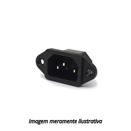 Tomada Tripolar Macho 3 Pinos Para Painel 250VAC 10A