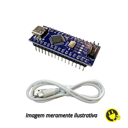 Arduino Nano V3 CH340 Tipo C com Cabo USB