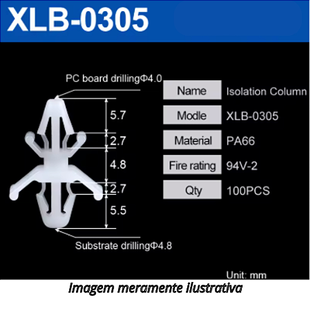 Coluna De Isolamento De Placa De PC De Nylon PCB Espaçador (Unidade)