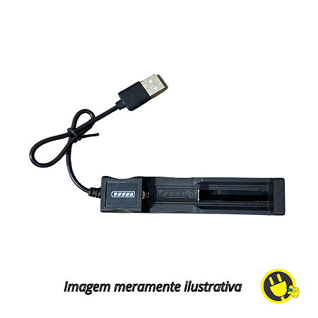 Carregador USB para 1x Bateria 18650