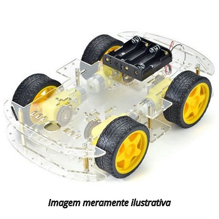 Kit Chassi Carro 4WD 4 Rodas Robótica Arduino