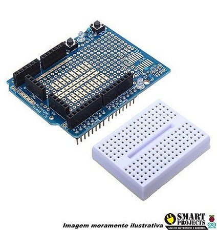 Protoshield para Arduino UNO com Mini Protoboard