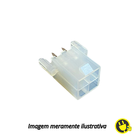 Conector Header Fêmea Mini Fit 4 Vias 4,20mm Com Peg 180°