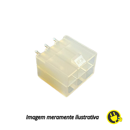 Conector Header Fêmea Mini Fit 6 Vias 4,20mm Sem Peg