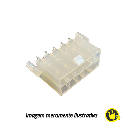Conector Header Fêmea Mini Fit 10 Vias 4,20mm Com Peg 180°