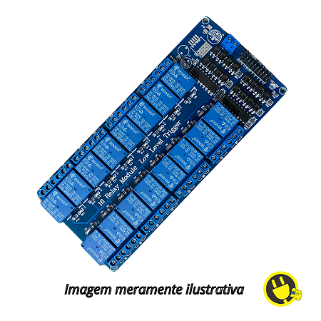 Módulo Relé 16 Canais Optoacoplador 5V