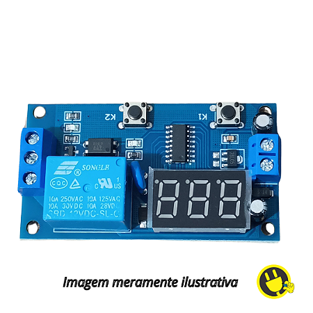 Módulo Temporizador com Relé 12V e Display