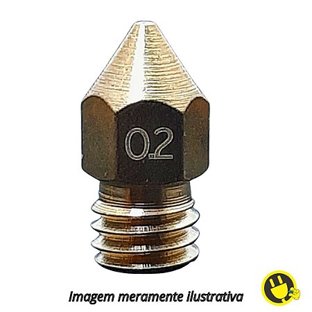 Bico Nozzle MK8 M6 0.2mm Impressora 3D