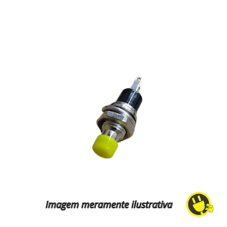 Chave Push Button PBS-110 2T Sem Trava – Amarela