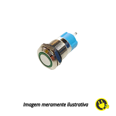 Botão de Metal 12mm Autotravante com LED – 12V