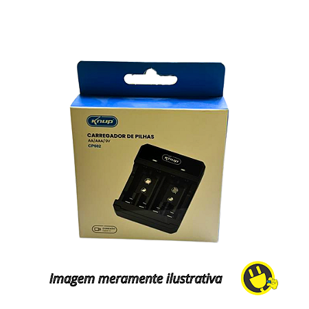 Carregador de Pilhas Knup KP-512 – Para AA, AAA e 9V Recarregáveis