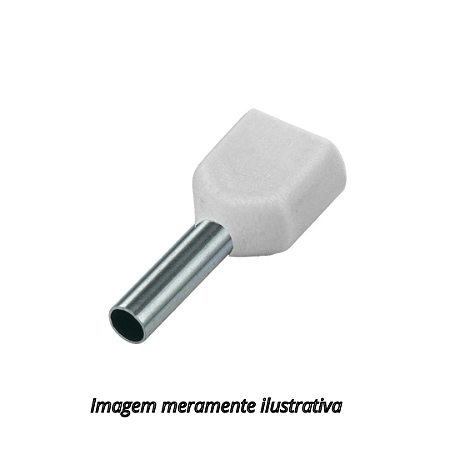 Terminal Ilhós Pré Isolado Branco Duplo 0,5mm