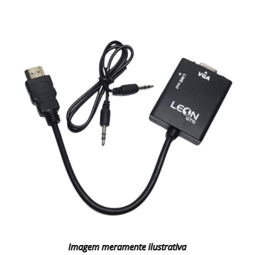 Conversor Adaptador de Vídeo HDMI para VGA com Áudio