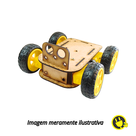 Kit Chassi Robô Inteligente 4WD em MDF