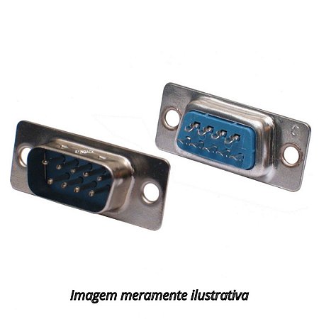 Conector DB9 Macho Solda Fio RS232 Serial Sem Capa