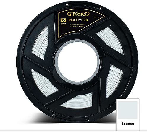 Filamento PLA HYPER HT 1,75mm 1Kg Branco GTMax3D