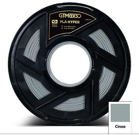 Filamento PLA HYPER HT 1,75mm 1Kg Cinza GTMax3D