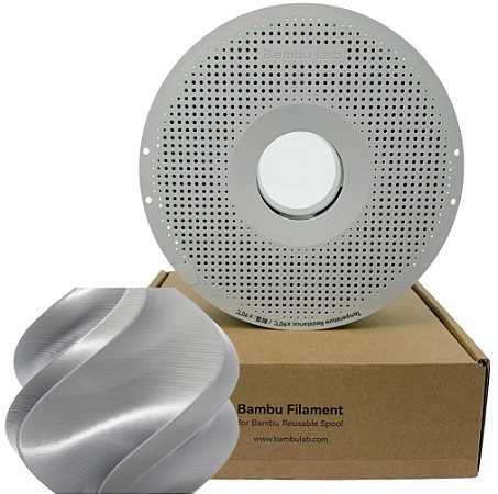 Filamento PLA SILK+ 1,75mm 1Kg Prata Bambu Lab