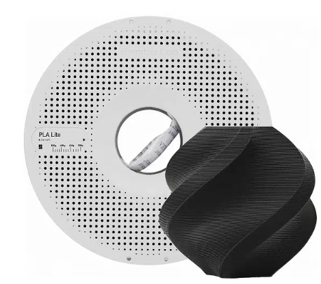 Filamento PLA Lite 1,75mm 1Kg Preto Bambu Lab