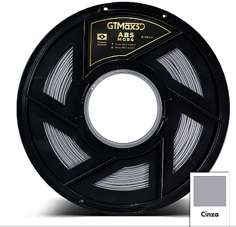 Filamento ABS MG94 1,75mm 1Kg Cinza GTMax3D