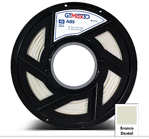 Filamento ABS 1,75mm 1Kg Branco Dental GTMax3D