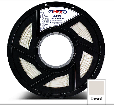 Filamento ABS Antichamas 1,75mm 1Kg Natural GTMax3D