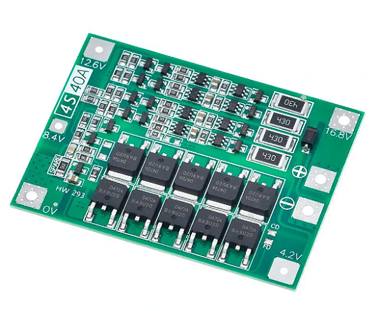 Módulo BMS 4S 40A para Bateria de Lítio 18650 14,8V / 16,8V