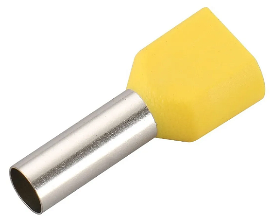 Terminal Tubular Ilhós Duplo para Cabo 6mm²