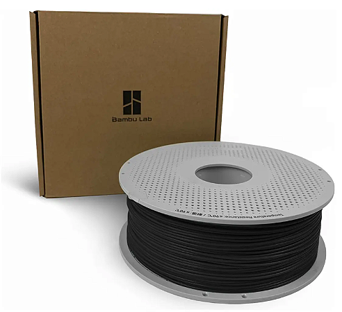 Filamento PLA Matte 1,75mm 1Kg Preto Bambu Lab