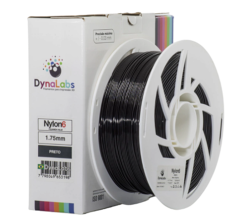 Filamento Nylon6 1,75mm 1Kg Preto DYNALABS