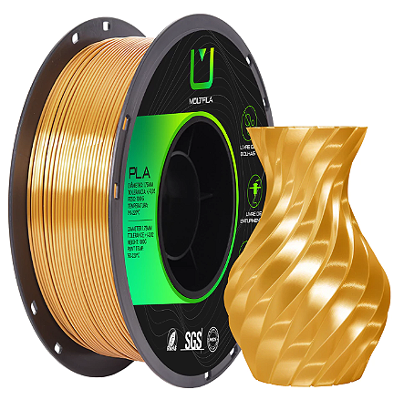 Filamento PLA Silk 1,75mm 1Kg Dourado MULTFILA